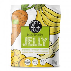 Bananų, mangų ir morkų skonio vaisių bio želė Diet food, 50 g